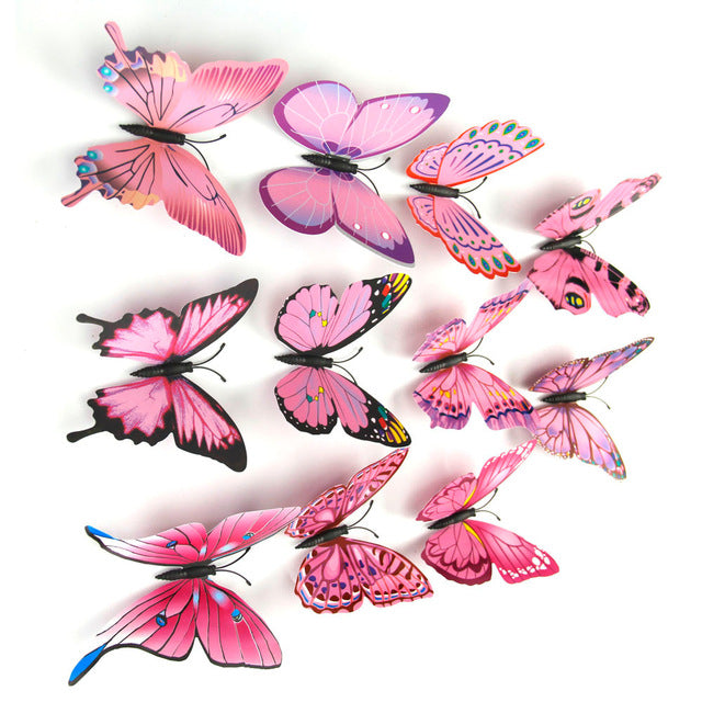 12x 3D Butterfly Wall Sticker Room Decor Decal